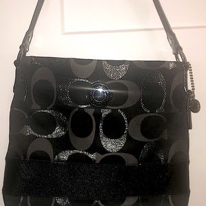 Coach Shoulder/Crossbody Black Metallic Bag